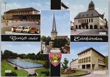 53879 W5350 Euskirchen - Rathaus Bahnhof Auto Schwimmbad Kirche Baum
