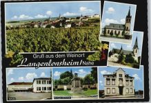 55450 W6536 Langenlonsheim - Wein, Schule, Kriegerdenkmal