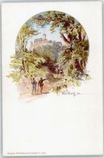 99510 O5321 Wartburg Lithographie / Künstlerkarte