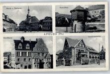 99510 O5320 Apolda - Marktplatz, Rathaus, Schloßhof, Stadthaus, Carolinenheim