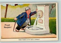 Neujahr - Ist dir auch so schlecht? Fragt er den Brunnen Trinker