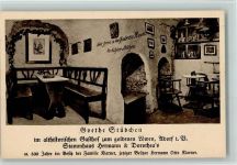 O9651 Adorf , Vogtl - Gasthof Zum goldenen Löwen Innenaufnahme Goethe Stübchen