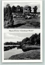 29328 W3105 Müden , Örtze - Hermann Löns Denkmal und Badewiese ca 1950 AK