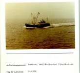 26757 W2972 Borkum FOTO KEINE AK Holländischer Fischkutter Foto montiert auf Karton