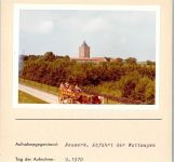 20095 W2191 Hamburg-Insel Neuwerk FOTO KEINE AK Foto montiert auf Karton Abfahrt Wattwagen