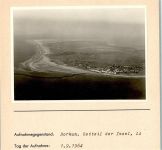 26757 W2972 Borkum FOTO KEINE AK Luftaufnahme Ostteil der Insel Foto montiert auf Karton