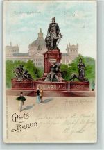 W1000 Tiergarten Reichstagsgebäude Bismarck-Denkmal Bismarckdenkmal 1901 Lithographie