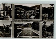 77776 W7624 Schapbach - Ortsansichten Schwimmbad Denkmal Kirche
