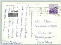 65479 W6096 Raunheim - Hochhäuser VW-Käfer Hafen Rückseite mit Abschürfungen bzw Kleberesten