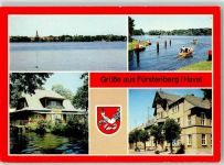 16798 O1432 Fürstenberg , Havel - Blick über den Schwedtsee An der Havel Sportlerheim Rathaus