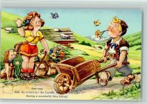Nr. 88 Auto-stop - Junge mit schubkarre, Mädchen mit Rucksack Minouvis 1952