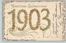 Neujahr 1903, Golddruck AK Jahreszahl 1902 Prägedruck