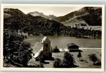 83727 W8162 Spitzingsee - St. Bernhard Kirche am Spitzingsee mit Bodenschneid