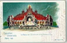 Paris Exposition 1900 Palais Electricite AK Ausstellung Lithographie