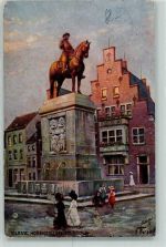 33829 W4807 Cleve 1914 Künstlerkarte Hohenzollernbrunnen sign. N. Beraud