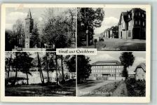 25451 W2085 Quickborn , Kr Pinneberg Gebrauchsspuren Kirche Bahnhofstraße am Eisensee Trumpf Schokoladenfabrik