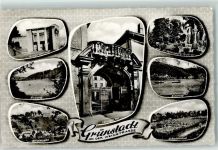 67269 W6718 Grünstadt - Kriegerdenkmal Leininger Tor Schwimmbad St. Peterspark