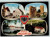 92318 W8430 Neumarkt , Oberpf - Burgruine Wolfstein Rathaus Mädchen-Mittelschule Wallfahrtskirche Mariahilfberg