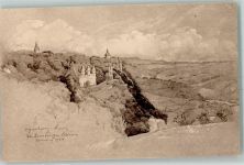 07778 O6904 Dornburg , Saale - Drei Schlösser Aquarell v. W. Hartwig