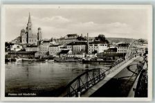 94032 W8390 Passau - Maxbrücke Hafenanlage Binnenfrachtschiffe