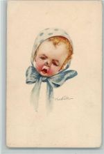 Serie 351-6 - sign Castelli - Baby weint Castelli, V. Künstlerkarte