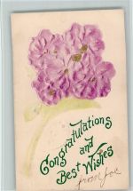 Blumen - Gratulation and Best Wishes AK Reliefdruck Prägedruck