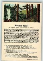 Komm rauf! Gute Erhaltung AK Erzgebirge Liederkarte 1940