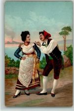 Stengel 19850- Volkstanz - schöne Trachten AK Trachten Italien 1904