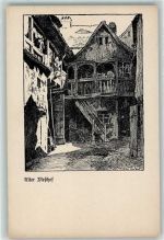 15230 O1200 Frankfurt , Oder Künstlerkarte Alter Meßhof sign. Wilhelm Zadow