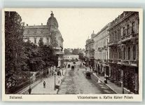 Bukarest Bucuresti - Viktoriestraße u. Gasthaus Kaffee Kaiser Palast