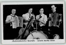 Sudetendeutsches Quartett , Akkordeon AK WK II Volksmusik 1942