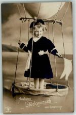 Geburtstag Mädchen Fortuna 1803/5 Glückwunsch Ballon 1910 Foto AK