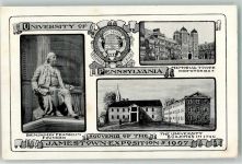 Pennsylvania Lithographie Denkmal Benjamin Franklin Universität