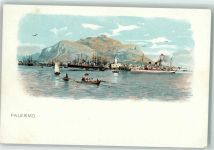 90100 Palermo Lithographie Hafen