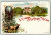 99894 O5804 Reinhardsbrunn Lithographie Schloß Hirsch