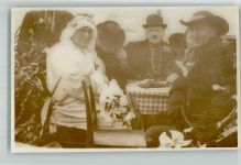 Festwagen Hochzeit Mann als Braut Bayern Transvestit Foto AK