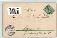 mit Glimmer/Glitzerauflage Mädchen schüttelt die Birke Maikäfer 1901 Lithographie / Künstlerkarte