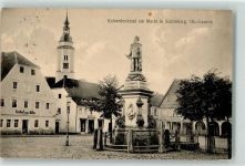 Schönberg Sulikow 1916 - Kaiserdenkmal am Markt Gasthaus Zum Adler Gasthaus Zum Löwen