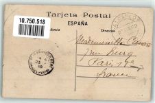 Pamplona 1909 Foto AK Grenze Luzaide/Valcarlos Marke bildseitig
