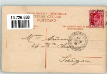 Colombo 1906 Foto AK Tracht Frau Ort lt. Stempel