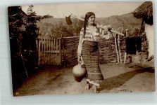 Wasserträgerin Trachten Rumänien 1911 Foto AK