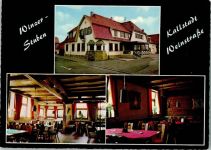 67098 W6701 Kallstadt , Pfalz - Winzer-Stuben Innenaufnahmen Gastraum 3-Bildaufnahme