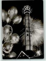 W7000 Stuttgart Cannstadt Volksfest - Feuerwerk, Turm AK Kirmes
