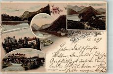 87645 W8959 Hohenschwangau 1897 Gebrauchsspuren Lithographie Alpsee Plansee Hohenschwangau Füssen
