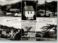 75242 W7531 Steinegg , Baden - Partie im Würmtal Kapelle Neue Brücke Burgruine-Jugendherberge Gasthaus Pension Linde Dorfansicht Mehrfachaufnahme