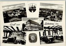 64405 W6101 Lichtenberg , Odenw - Ortsansichten Gasthaus Pension Zur Linde Innenaufnahmem Jägerecke Gastzimmer Wappen Mehrfachaufnahme