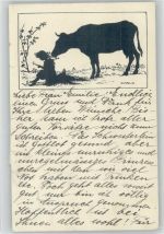 1913 Scherenschnitt Serie C. Nr. 62 Tierschutzverein AK Krause-Carus, A.