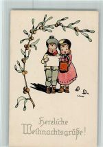 Verlag Ruegg-Koch Serie 380-3 Bonne Annee - Kinder mit Muff, Mistelzweige, gute Erhaltung Philipp, F.