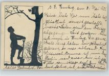 Scherenschnitt Serie E I. Nr. 22 - Vorgelhaus - Tierschutzverein AK Krause-Carus, A. 1921