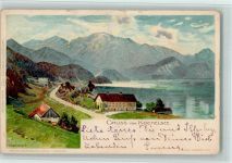 W8113 Kochel a. See Nr. 237 sign Deuchert - Gruss aus - Kochelsee - AK Velten 1901 Lithographie